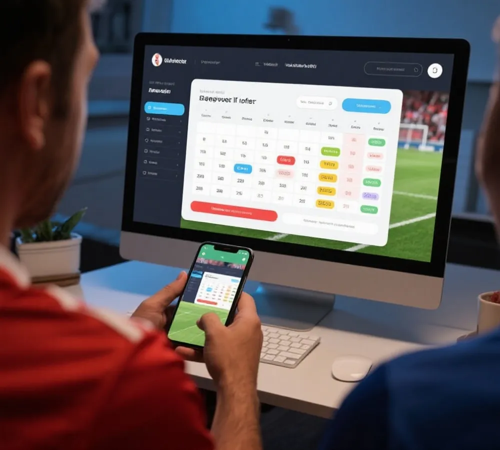 球迷在不同裝置查看世界盃賽程與直播